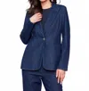 Charlie B Raw Denim Dressy Blazer In Navy Blue In Blue