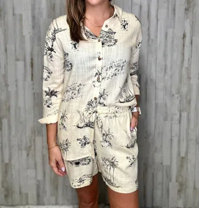 Charlie B Ready For Vacay Collared Top In Cream In White