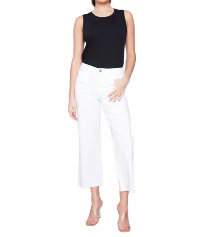 Charlie B Regular Rise Flare Leg Raw Edge Jean In White