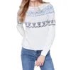 Charlie B Reverse-printed Ski Sweater In Ecru In White