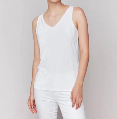 Charlie B Reversible Bamboo Cami Tank Top In Blanc, White 002