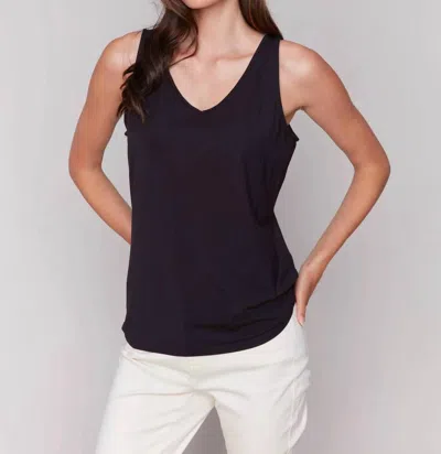 Charlie B Reversible Bamboo Cami Top In Black