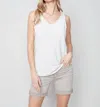 Charlie B Reversible Bamboo Cami Top In Greige
