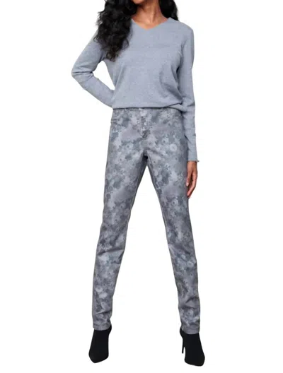 Charlie B Reversible Floral Pant In Gray In Grey