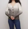 Charlie B Reversible Front/back Sweater Cardigan In Pine Ombre In Multi