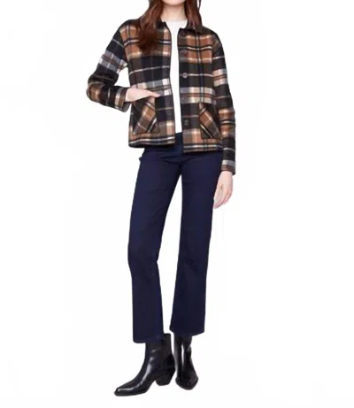 Charlie B Reversible Plaid Jacket In Cocoa In Multi