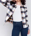 CHARLIE B REVERSIBLE PLAID JACKET IN TRUFFLE