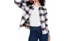 Charlie B Reversible Plaid Jacket In Truffle In White