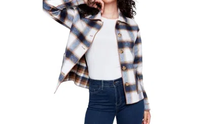 Charlie B Reversible Plaid Jacket In Truffle In White