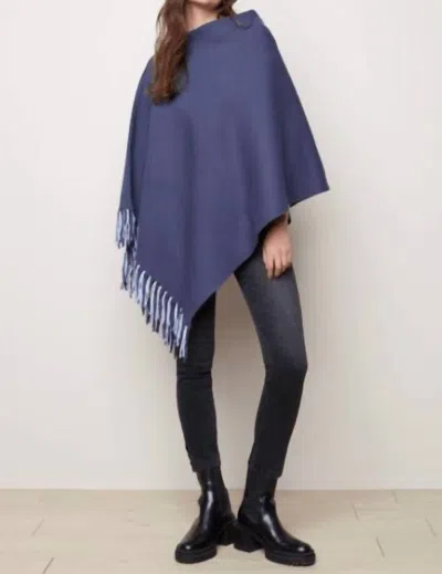 Charlie B Reversible Poncho In Denim In Multi