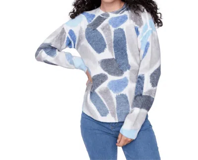 CHARLIE B REVERSIBLE PRINTED SWEATER IN DENIM