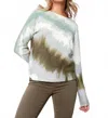 Charlie B Reversible Printed Sweater In Tea