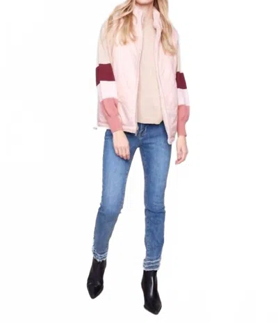 Charlie B Reversible Quilted Faux Fur Vest In Ballet In Pink