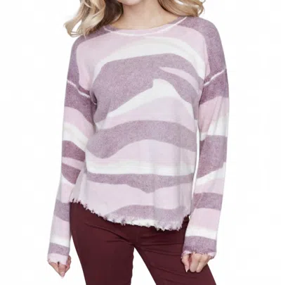 Charlie B Reversible Sweater In Burgundy In Purple