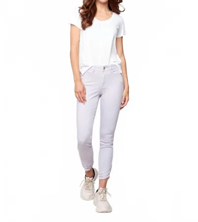 Charlie B Ripped Hem Jeans In Lilac In White