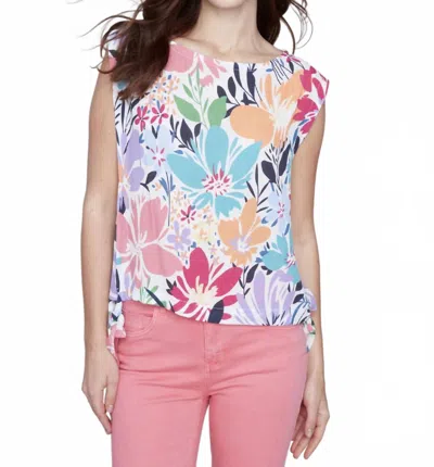 Charlie B Round Neck Top In Blossom In Multi
