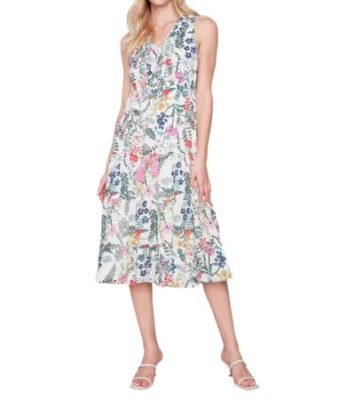 Charlie B Ruffle Dress In Floral In Purple