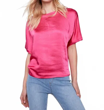 Charlie B Satin Jersey Dolman Top In Punch