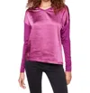 Charlie B Satin Jersey Knit Top In Mulberry In Red