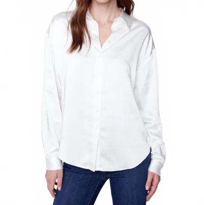 Charlie B Satin Long Sleeve Blouse In Ecru In Animal Print