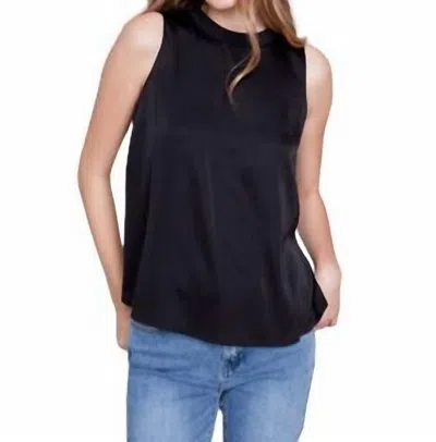 Charlie B Satin Sleeveless Top In Black