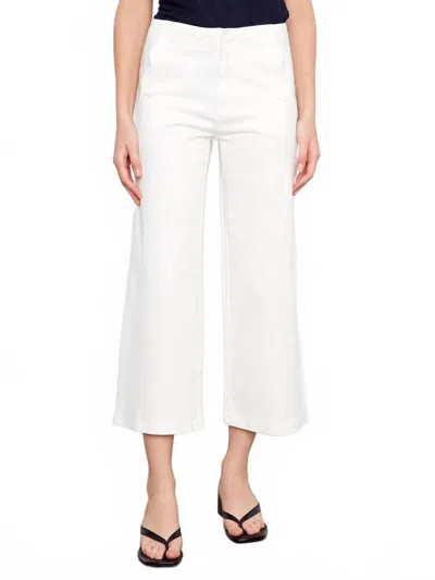 Charlie B Scallop Edge Wide Leg Jeans In White
