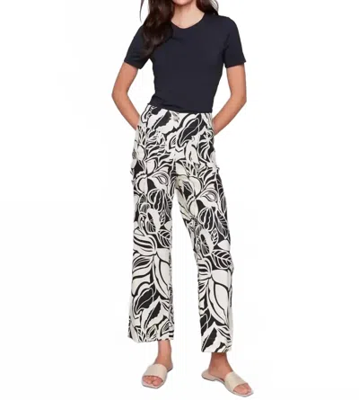 Charlie B Screen Printed Cropped Linen Blend Pant In Botanical In Multi