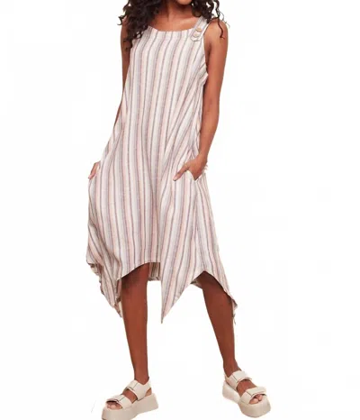 Charlie B Shark Bite Stripe Dress In Paprika In Gray