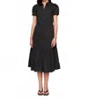 Charlie B Short Sleeve Tiered Maxi Dress In Black In Black