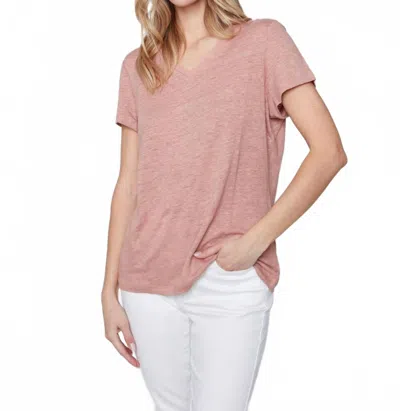 Charlie B Short-sleeved Linen T-shirt In Pearl 250 In Pink