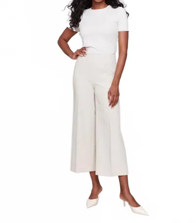 Charlie B Side Zipper Ankle Wide Leg Pant In Beige In White