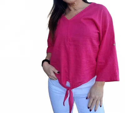 Charlie B Sizzling Front Tie Top In Paradise Pink