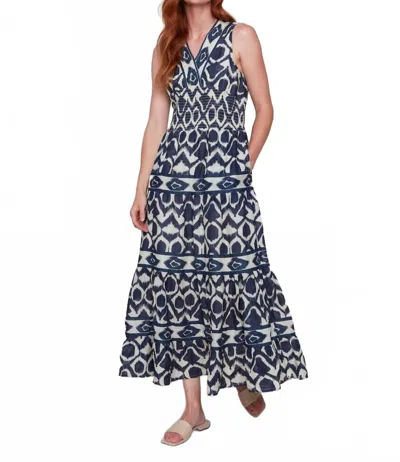 Charlie B Sleeveless Cotton Maxi Dress In Navy In Blue