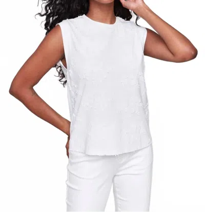 Charlie B Sleeveless Crew Neck Top In Blanco In White