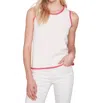Charlie B Sleeveless Knit Top With Crochet Detail In Natural In White