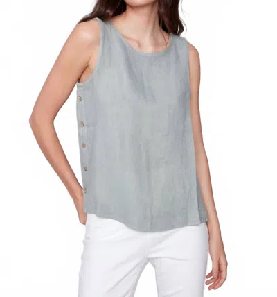 Charlie B Sleeveless Linen Blouse In Celadon In Pink