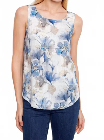 Charlie B Sleeveless Linen Blouse In Serene In Blue