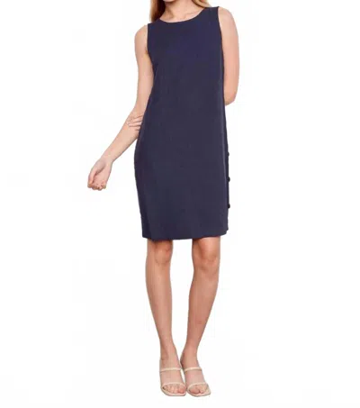 Charlie B Sleeveless Mini Dress With Side Buttons In Navy In Blue