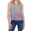 Charlie B Sleeveless Print Top In Glory In Multi