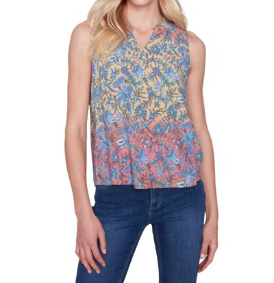 Charlie B Sleeveless Print Top In Glory In Multi