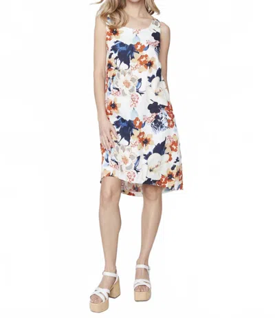 Charlie B Sleeveless Printed Linen A-line Dress In Saffron In White