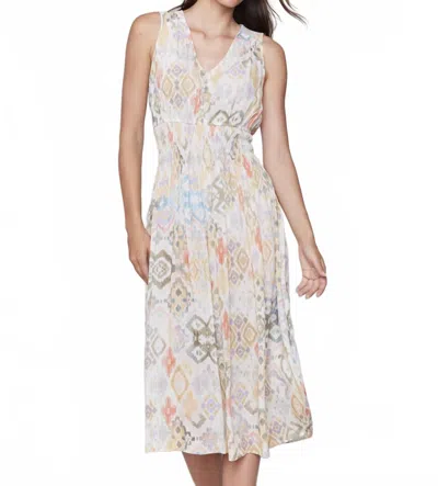 Charlie B Sleeveless Ruching Empire Waist Dress In Lemonade In Multi