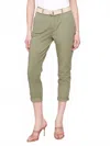 Charlie B Slim Fit Pants With Belt In Celadon