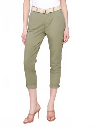 Charlie B Slim Fit Pants With Belt In Celadon