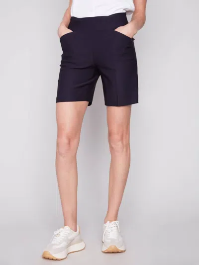 Charlie B Smooth Stretch With Pocket Short In Navy Blue