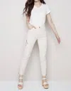 Charlie B Solid Cargo Pant In Natural In White