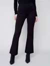 Charlie B Solid Flare Pant In Noir Black