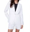 Charlie B Solid Linen Blazer In Ivory In Multi