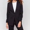 Charlie B Solid Long Sleeve Blazer In Black In Black
