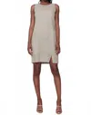 Charlie B Solid Sleeveless Crew Neck Linen Dress In Celadon In Pink